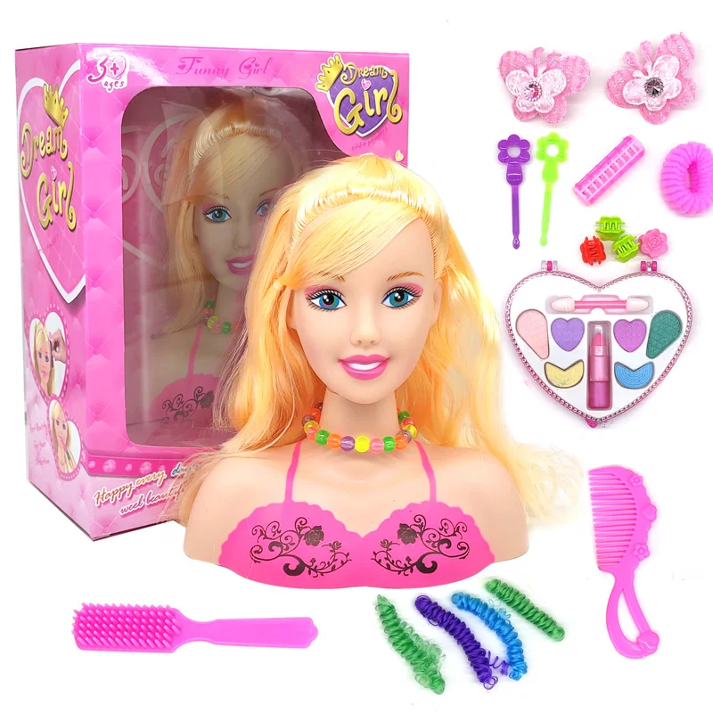 Bonecas Styling Cabeça Maquiagem Pente Brinquedo de Cabelo Conjunto Boneca  Finja Jogar Princesa Vestir Jogar Brinquedos para Meninas Maquiagem  Aprendizagem - AliExpress