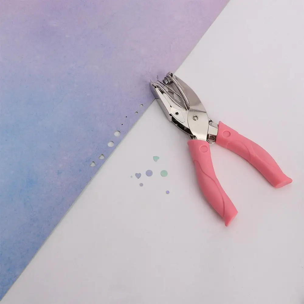 부드러운 손잡이가 있는 DIY 펀처, 스크랩북 테두리 구멍 펀치, 사무실 바인딩 문구 종이 커터, 학용품