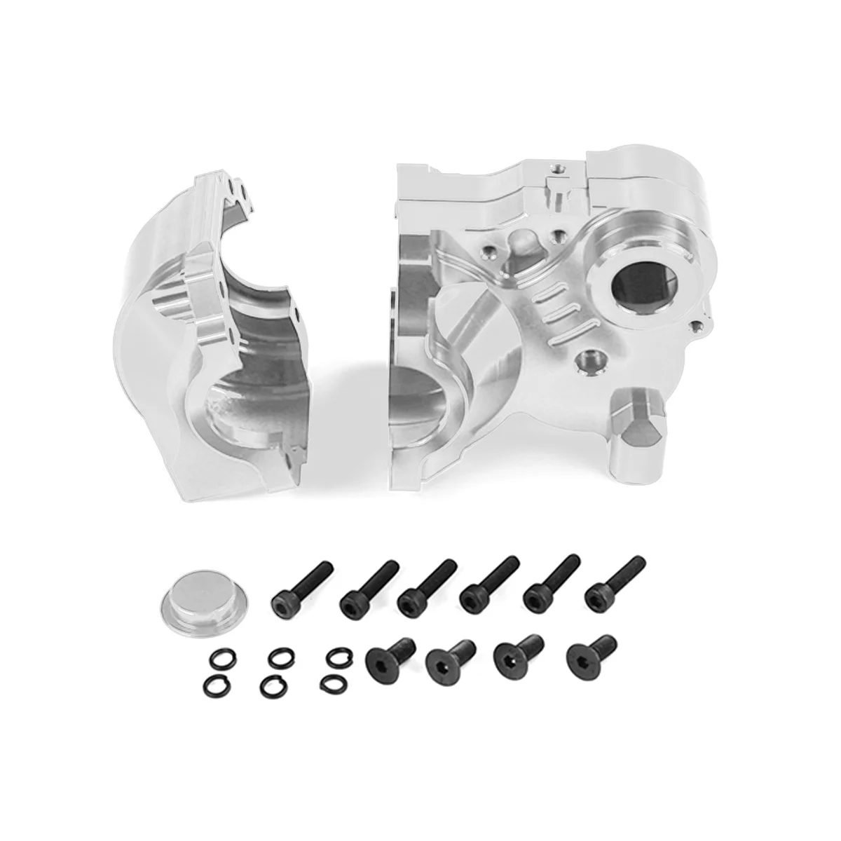 

CNC Metal Three Sections Fission Diff Gear Box Set Fit for 1/5 HPI ROFUN BAHA ROVAN KM BAJA 5B 5T 5SC Toys Parts,Silver