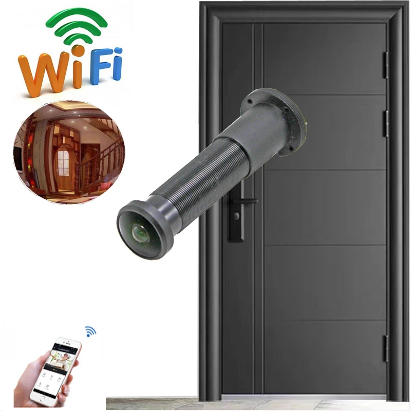 Wifi Door Eye Camera Hd 1080p Panoramic Fisheye Peephole Ipc Cat Eye
