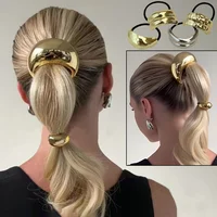 Hot Korean Fashion Metal Irregular Double-Layer Hair Bands Rope Women Headband Elastic Hairband Ponytail Holder Hair Accessories - Image 3
