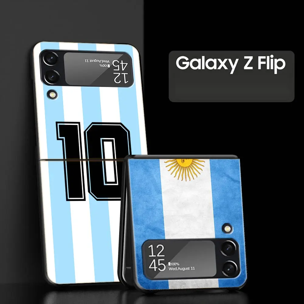 Argentina Flag Soccer Design Black Hard Shell Phone Case