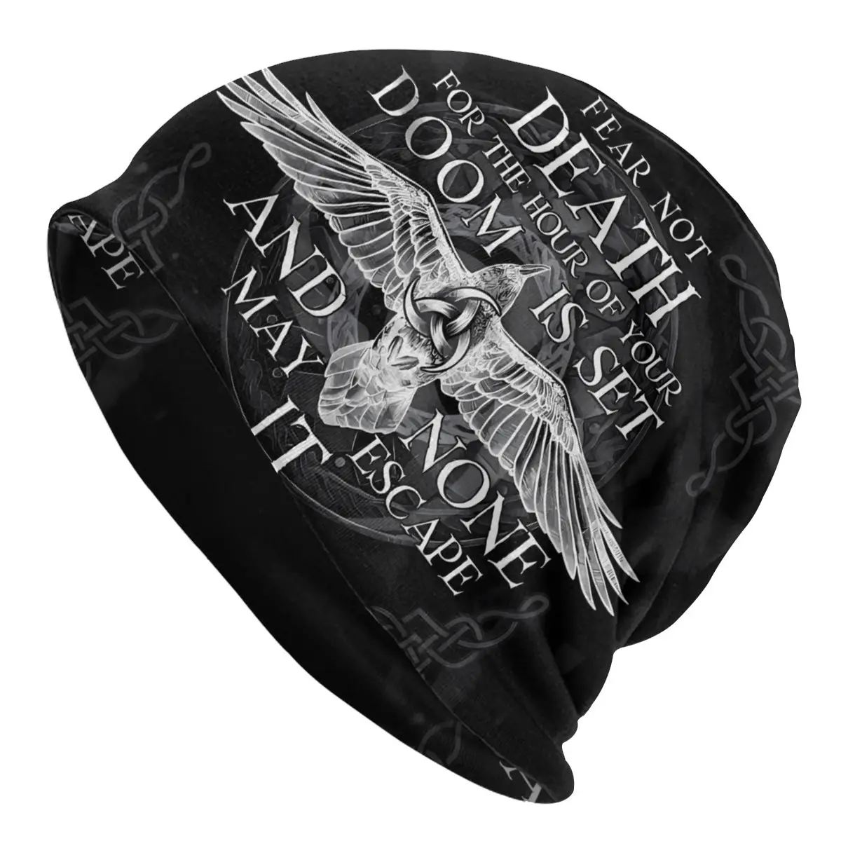 Black Raven Bonnet Homme Autunno Primavera Skullies Sottili Berretti Viking Caps For Men Women Creative Hats