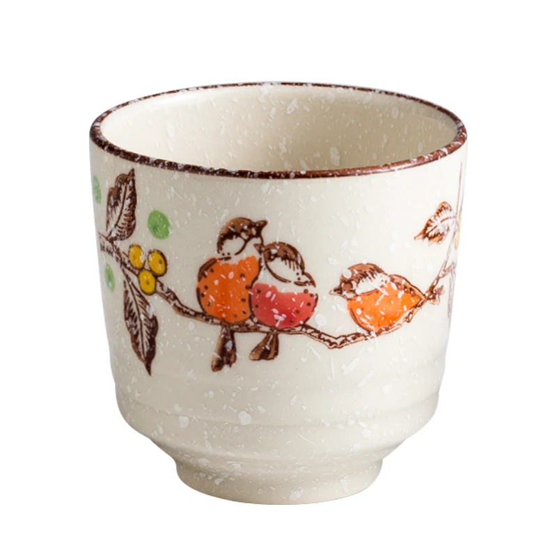 180ml Japanese Vintage Pottery Tea Cups Small Hand Painted Coffee Mugs Personalized Handmade Ceramic Sake Mug Kitchen Drinkware