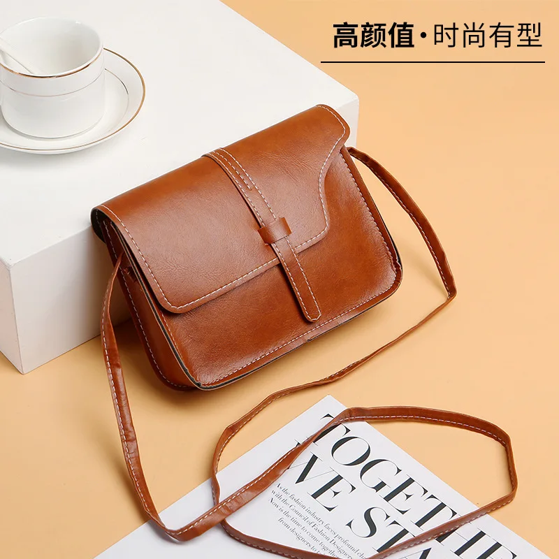 Women's Wallets Purse Cross body Bags Retro Cute Small Solid PU Leather Handbags 
