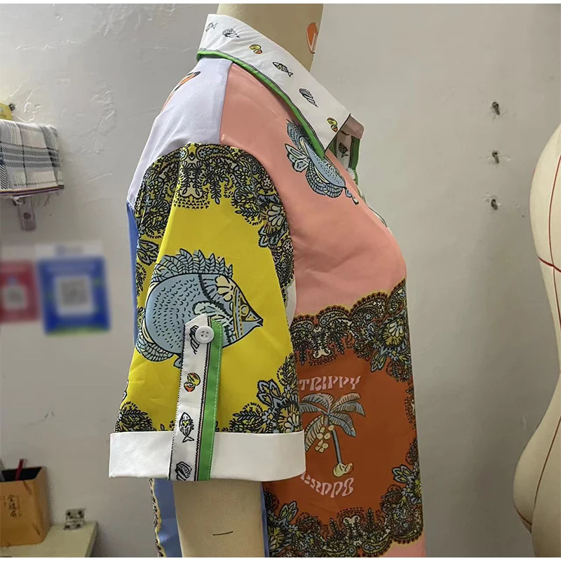 Conjunto Feminino Estampado Manga Curta