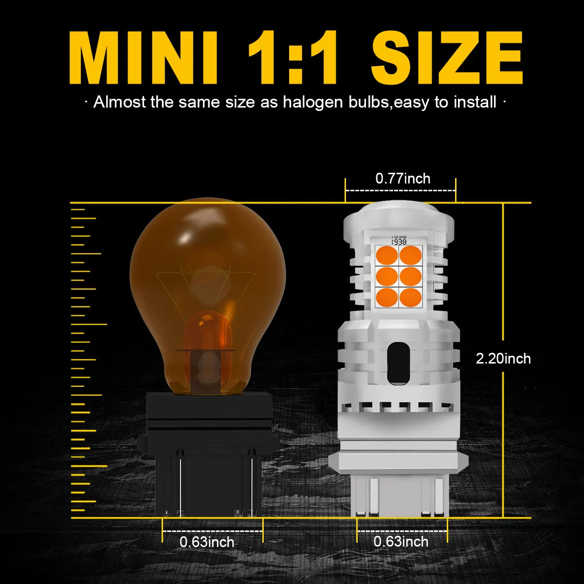 BMTxms 3000K ڹ ĵ LED  õ, 1156 BA15S P21W BAU15S PY21W 7440 W21W W21W WY21W T20 7443 W21/5W T20 3157 P27/7W T2
