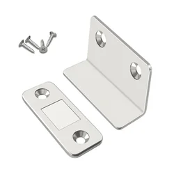 Ultra - Thin Magnetic Door Closer and Cabinet Latch (Silver)