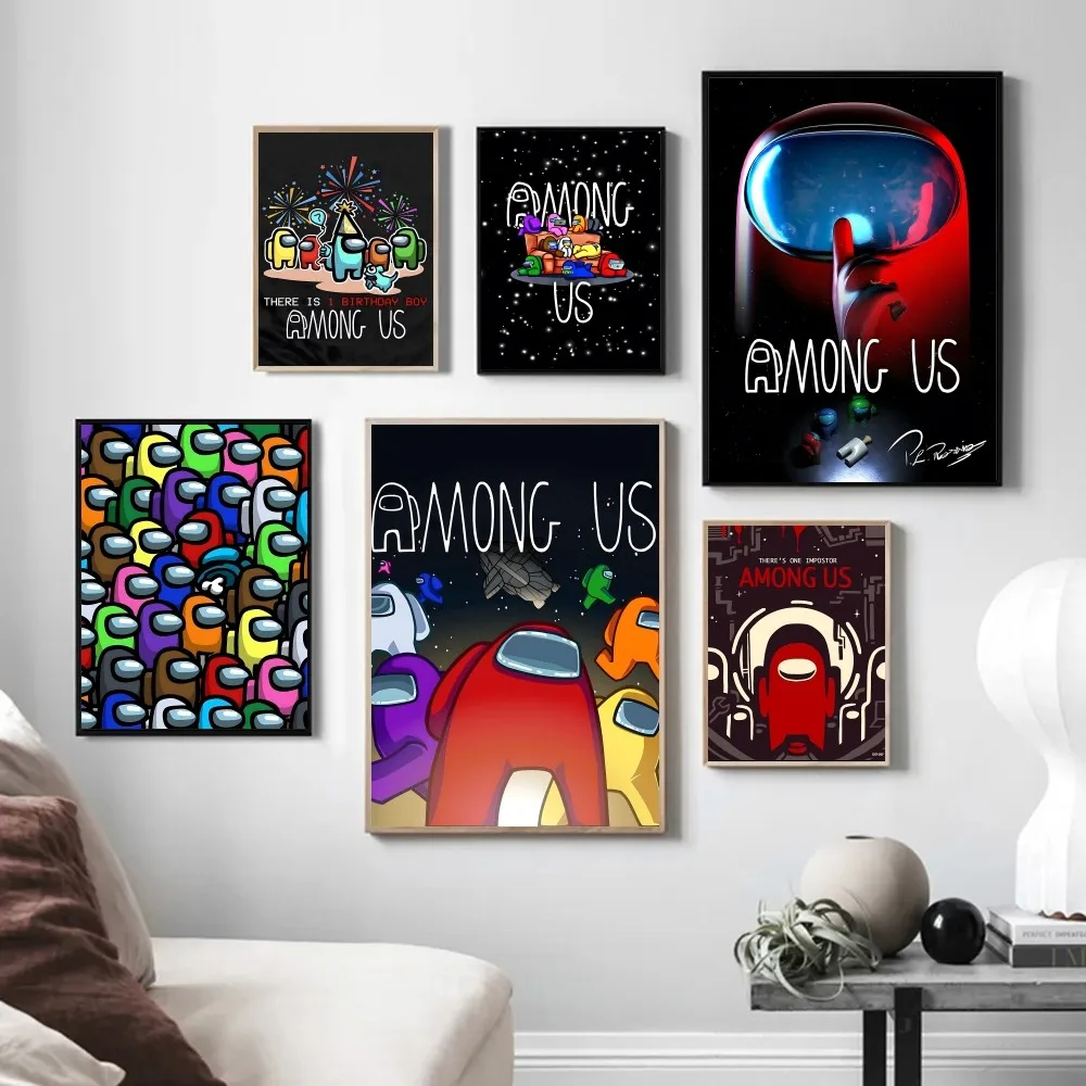 

Постер игры А-один из нас, постер для гостиной в стиле ретро, картина для гостиной, Постер для кафе, Современное украшение, комнатный Настенный декор, картина