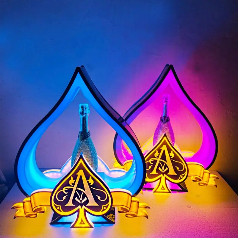 

Ace of Spades LED Luminous Champagne Wine Bottle Presenter Glowing Glorifier Display VIP Service Tray for Night Club Lounge Bar