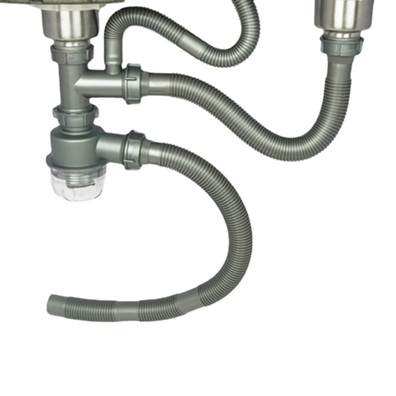 Adjustable Universal Sink Drain Pipe Tube Kitchen Sink Sewer Drain Pipe Extender Flexible Tubing Deodorant Pipeline L69D