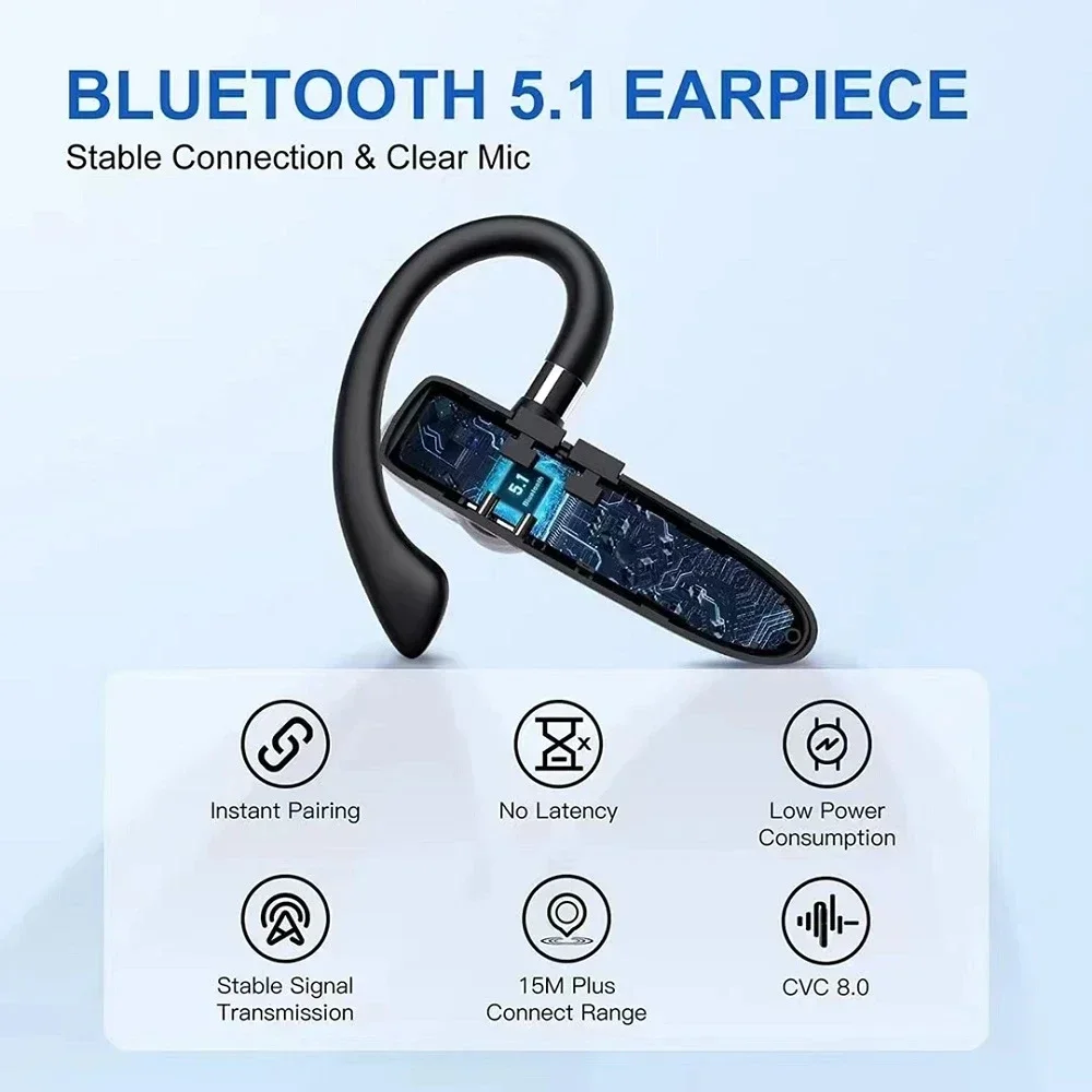 Wireless Headphones Bluetooth Earphone With Microphon ENC Noise Cancelling Handsfree Talking Headset Busines Auriculares Driving 4