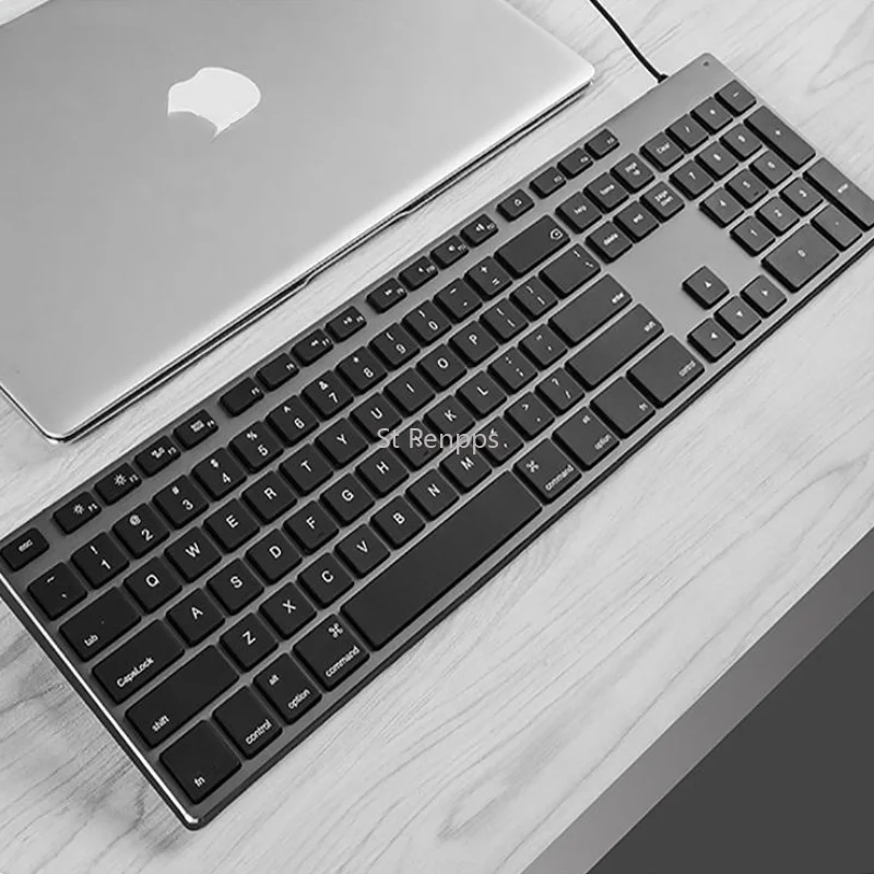 AluminumAlloyUSBWiredOfficeforAppleKeyboardNotebookDesktop
