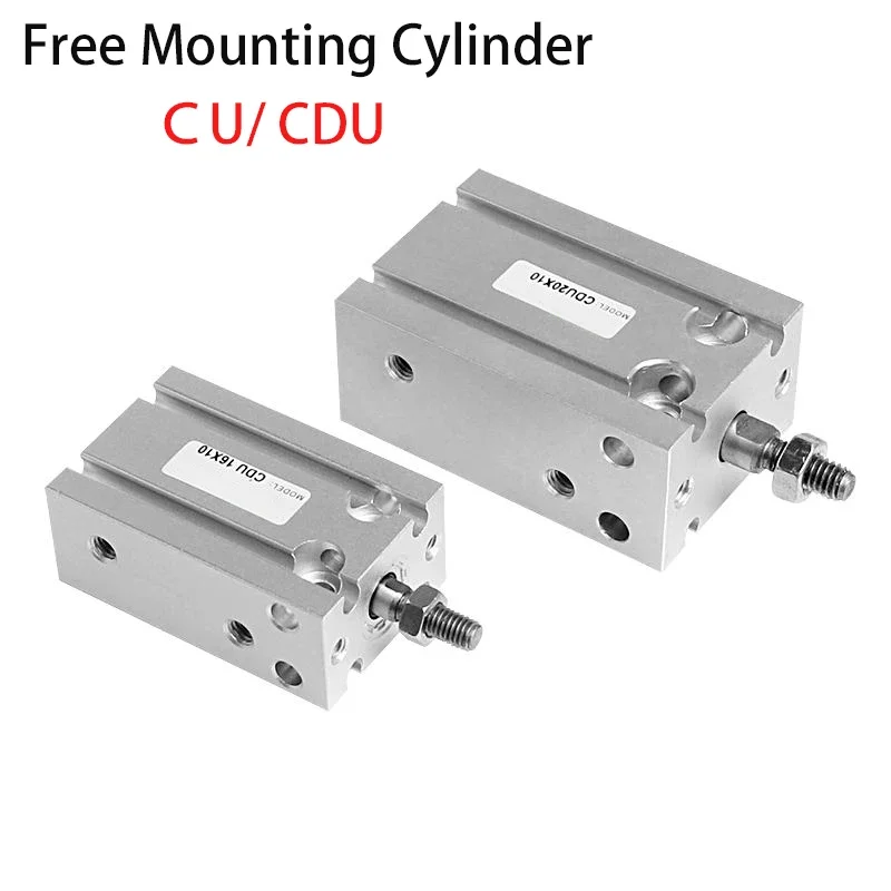 

CDU6 10 16 20 25 32-5/10/15/20/25/30/40/50D Double Acting Single Rod CU CDU Air Pneumatic Free Mount Cylinder