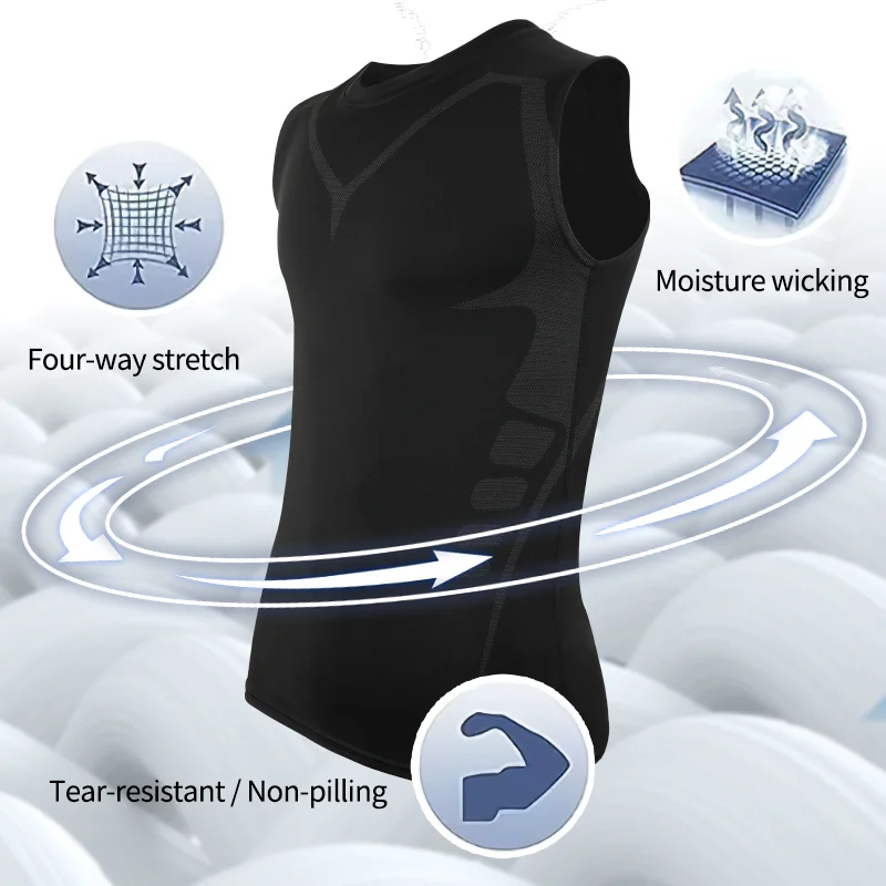 Summer Men Shapewear Strip Shaping Vest Sleeveless Shirt Tight Compression Shirts Tank Top Body Shaper Breathable Body Shaper
