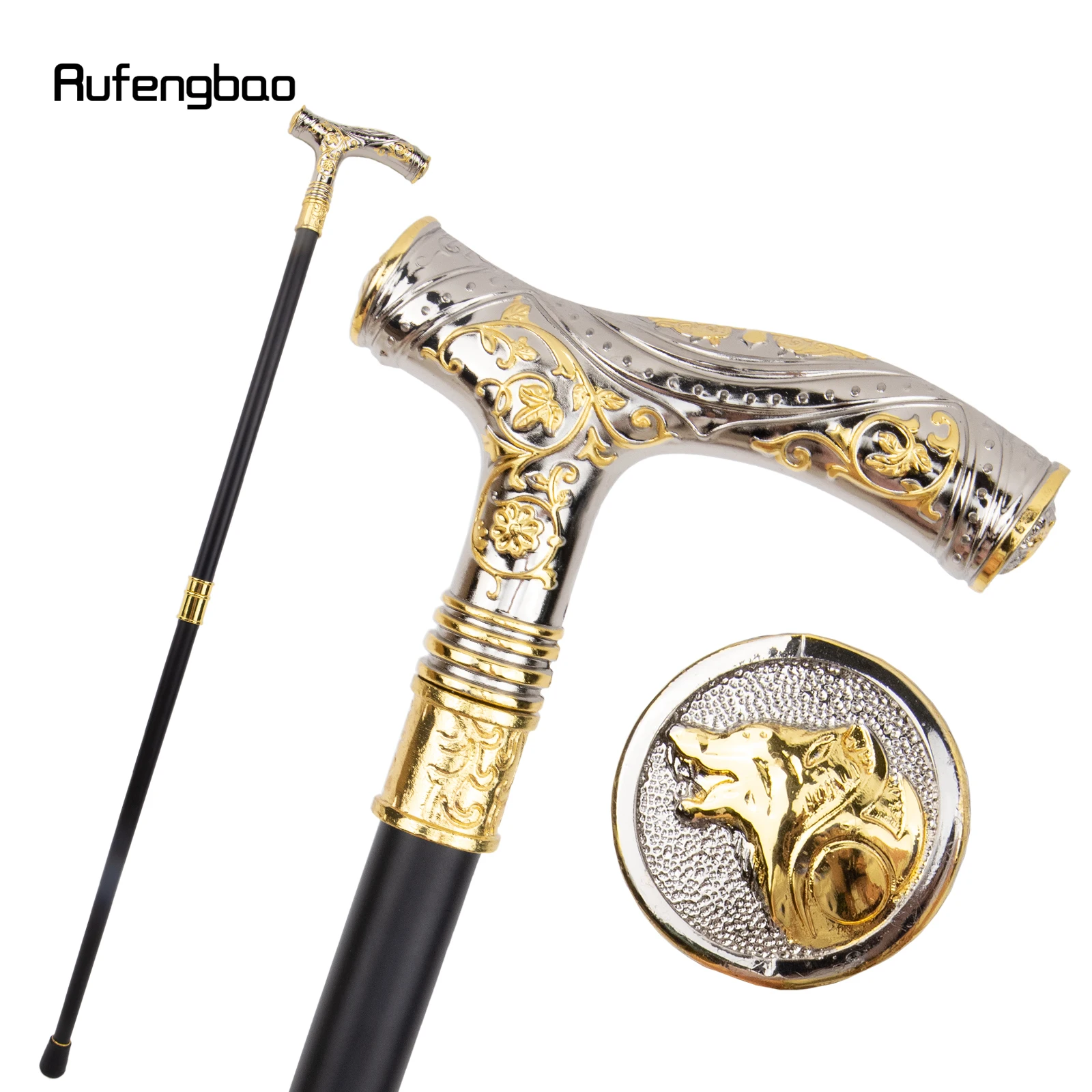 golden-white-wolf-head-flower-totem-relief-walking-cane-fashion-walking-stick-gentleman-crosier-knob-walking-stick-93cm