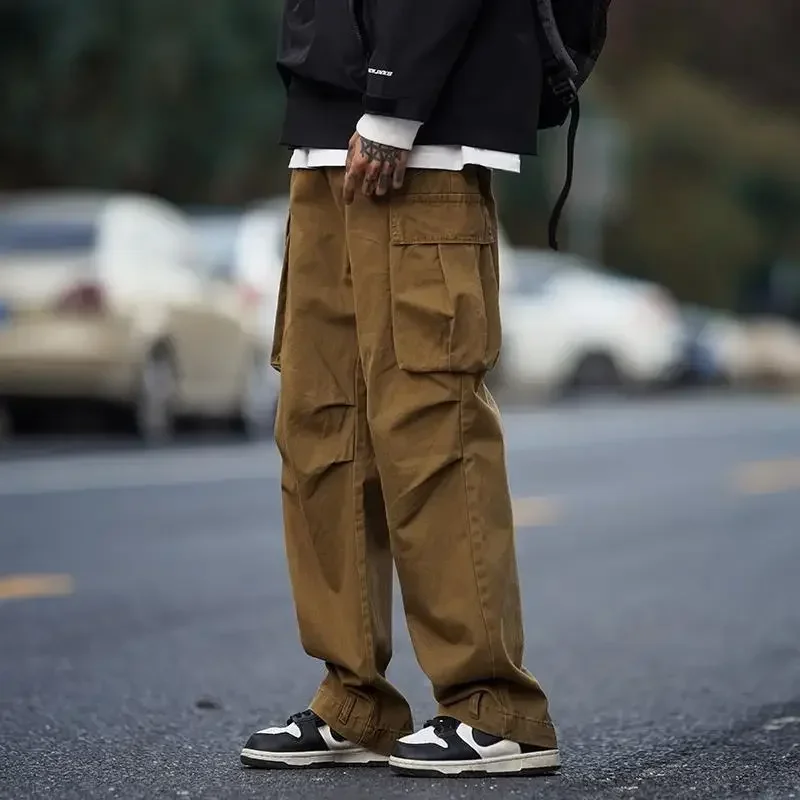 thumbnail image 1 of Pantalones Cargo para Hombre Pantalones Negros Rectos Hombre Multibolsillos Multibolsillos Regular Fit Ropa Pantalones Baratos Diseñador Holgados Y2k, 1 of 5