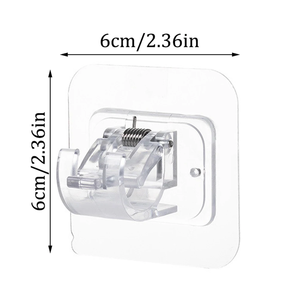4PCS Curtain Rod Hook Clamp Retainer No Punch Paste Bracket Telescopic Stick Hook curtain rod hook