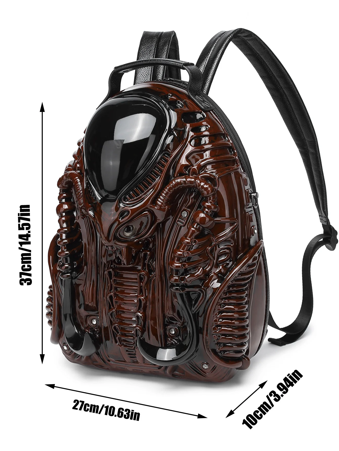 Fashionable, unique, alien shaped backpack, personalized, iron blooded warrior, street punk style, unisex Backpack 6