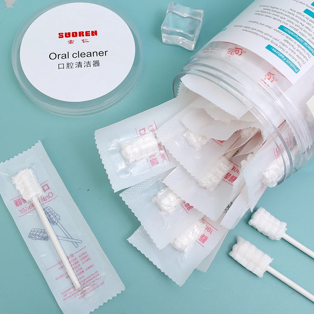 30PCS/box Baby's Oral Cleaner Newborn Baby's Deciduous Teeth Soft Toothbrush Baby 0-3 Years Old Tongue Coating Gauze Cotton Swab