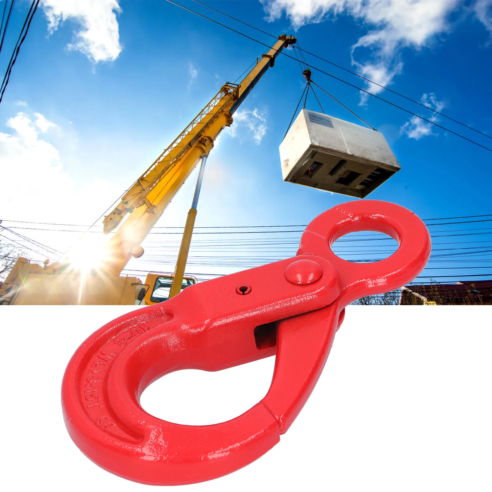 3.15T Slip Hook Lifting Hook Slip Alloy Steel Eye-Shaped Self-Locking Safety Rotation Lifting Towing Lock 3.15T Towing