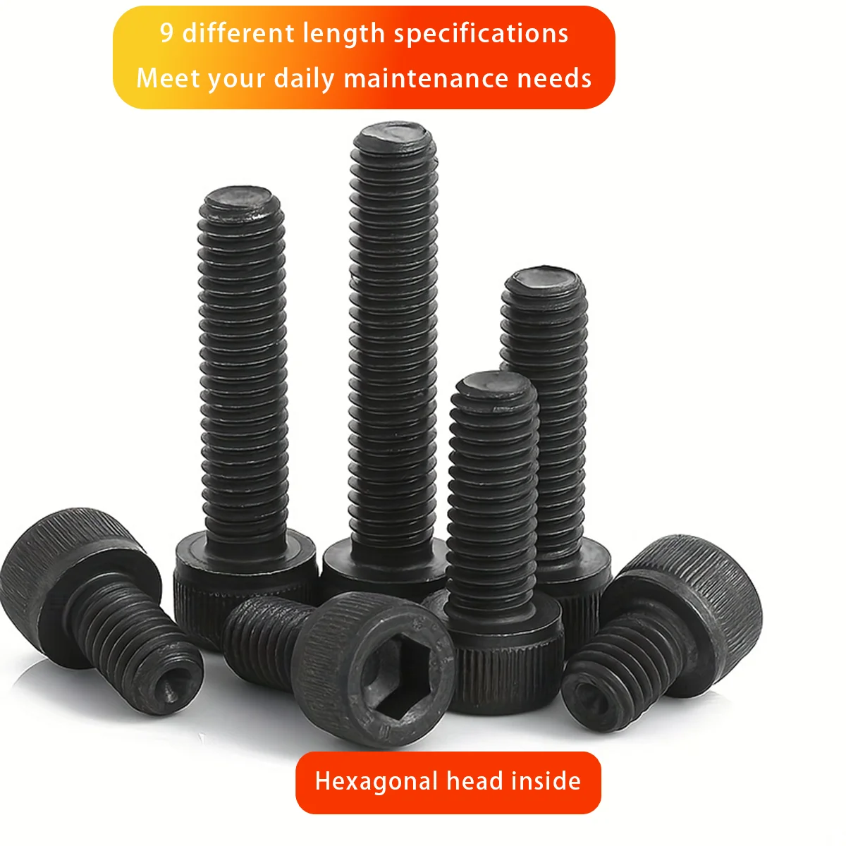 280-piece M3 socket head cap screw set 12.9 grade alloy steel M3/4mm-25mm black hexagon socket head cap bolt and nut set