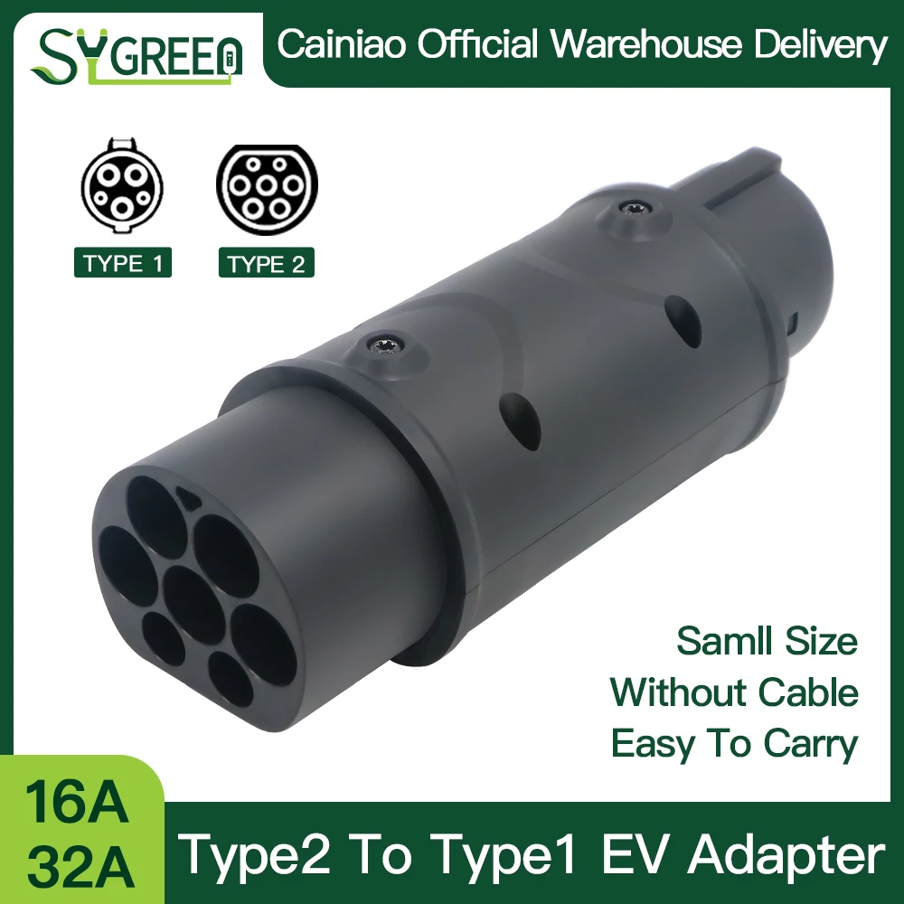 

Mobile Type 2 To Type 1 32A 1P 7.2KW EVSE Adaptor Electric Vehicle Car EV Charger Connector SAE J1772