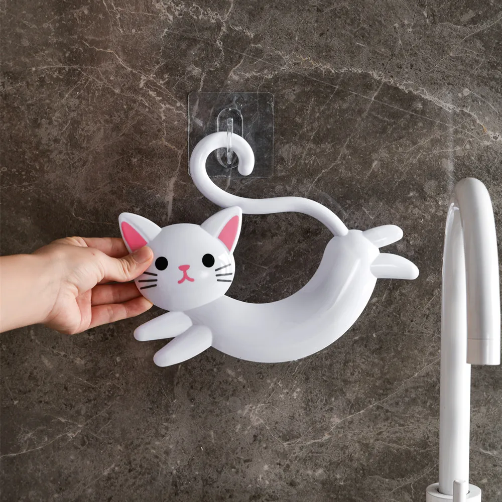 Hanging towel rack bathroom no punching hanging rod ring cute cartoon bathroom wash towel children and babies 1pcs