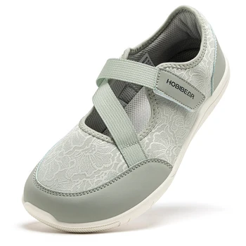 HOBIBEAR Wide Width Mary Jane Flats Women Barefoot Ballet Shoes Adjustable Hook Loop Lightweight Zero Drop Shoes 1