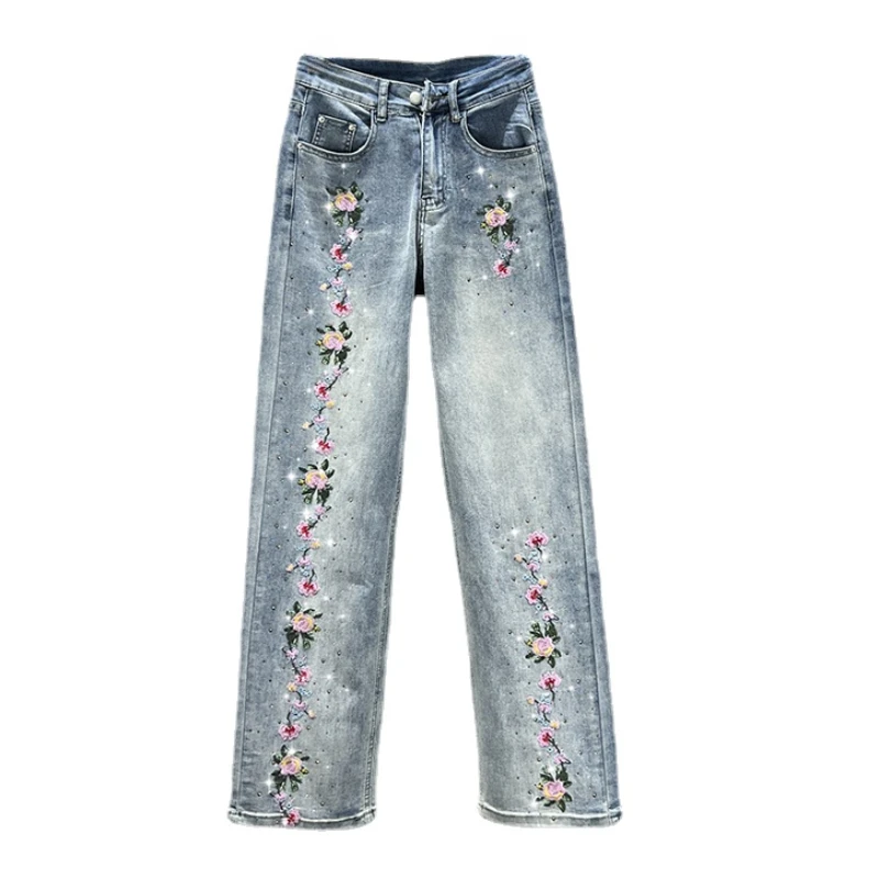 jeans-bordado-estilo-etnico-para-mulheres-calca-reta-fina-de-cintura-alta-roupa-de-mop-nova-para-primavera-e-verao-2024