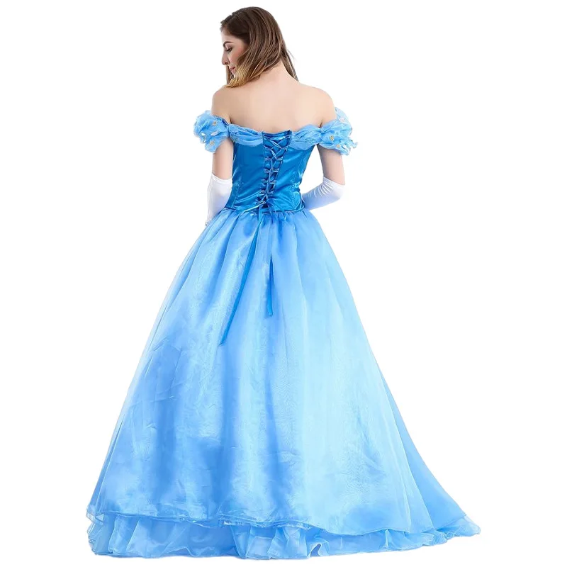 水色オフショルダードレス ティアラ付き シンデレラ 水色オフショルダードレス ティアラ付き シンデレラ