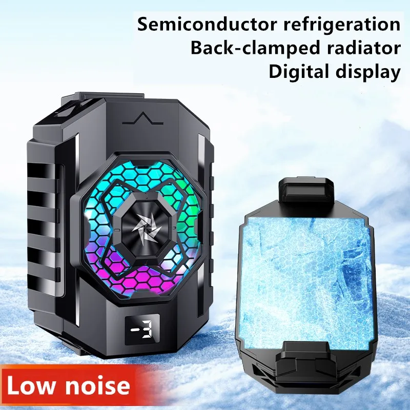 Phone Cooler SL31 Mobile phone back clamp radiator TEC cooler with temperature display cooling fan for iPhone Samsung Android phone games