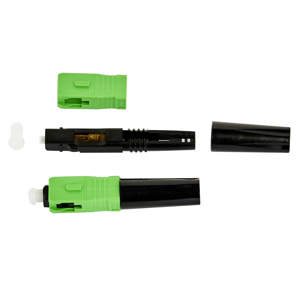 50mm SC APC 단일 모드 광섬유 고속 커넥터 FTTH 광섬유 광섬유 퀵 콜드 스플라이싱 커넥터 현장 조립 도구