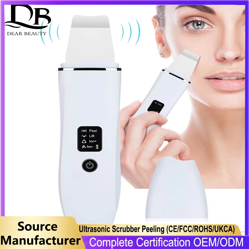 Facial Scrubber Blackhead Remover Facial Cleaner Ultrasonic Scrubber Peeling Machine EMS Positive Negative Ion Blackhead Export Mask Imported Lifting Firming