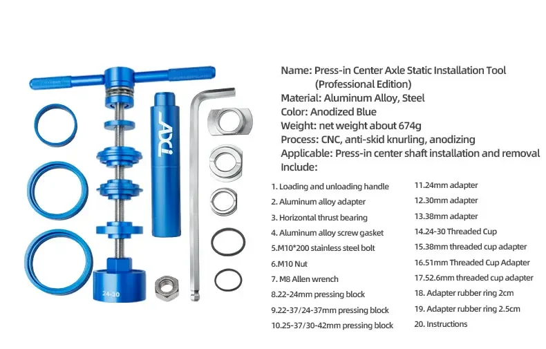 Attrezzo Per Rimozione Cuffie E Staffa Inferiore Bici - In Lega Alluminio, Per Manutenzione - Foto 7