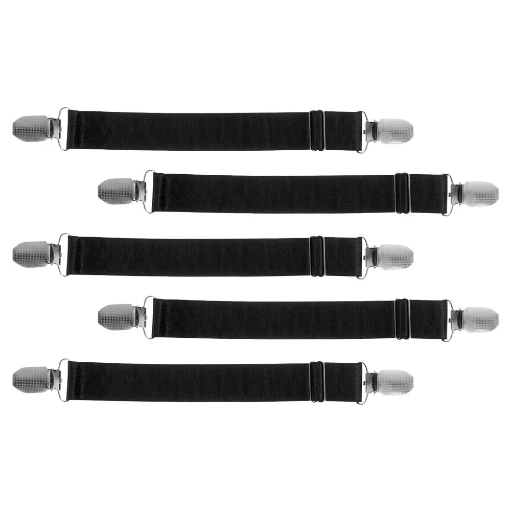 

5 Pcs Boot Clips and Trouser Leg Ski Strap Bands Bike Pant Polyester Yarn Cuff Bicycle Ankle Straps for Workout