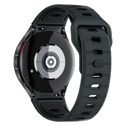 Sport Silicone Strap Bracelet - No Gaps Design - Galaxy Watch 6 40mm (Coal black black)