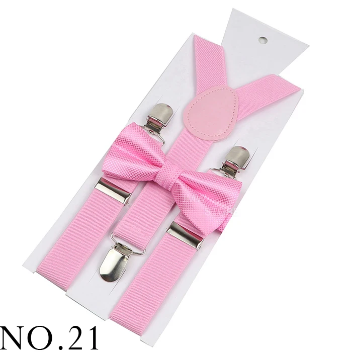 Adjustable Elastic Leather Suspenders Bowtie Set Men Women Baby Blue Braces Straps For Wedding Y-Back Shirt Accessories Gift