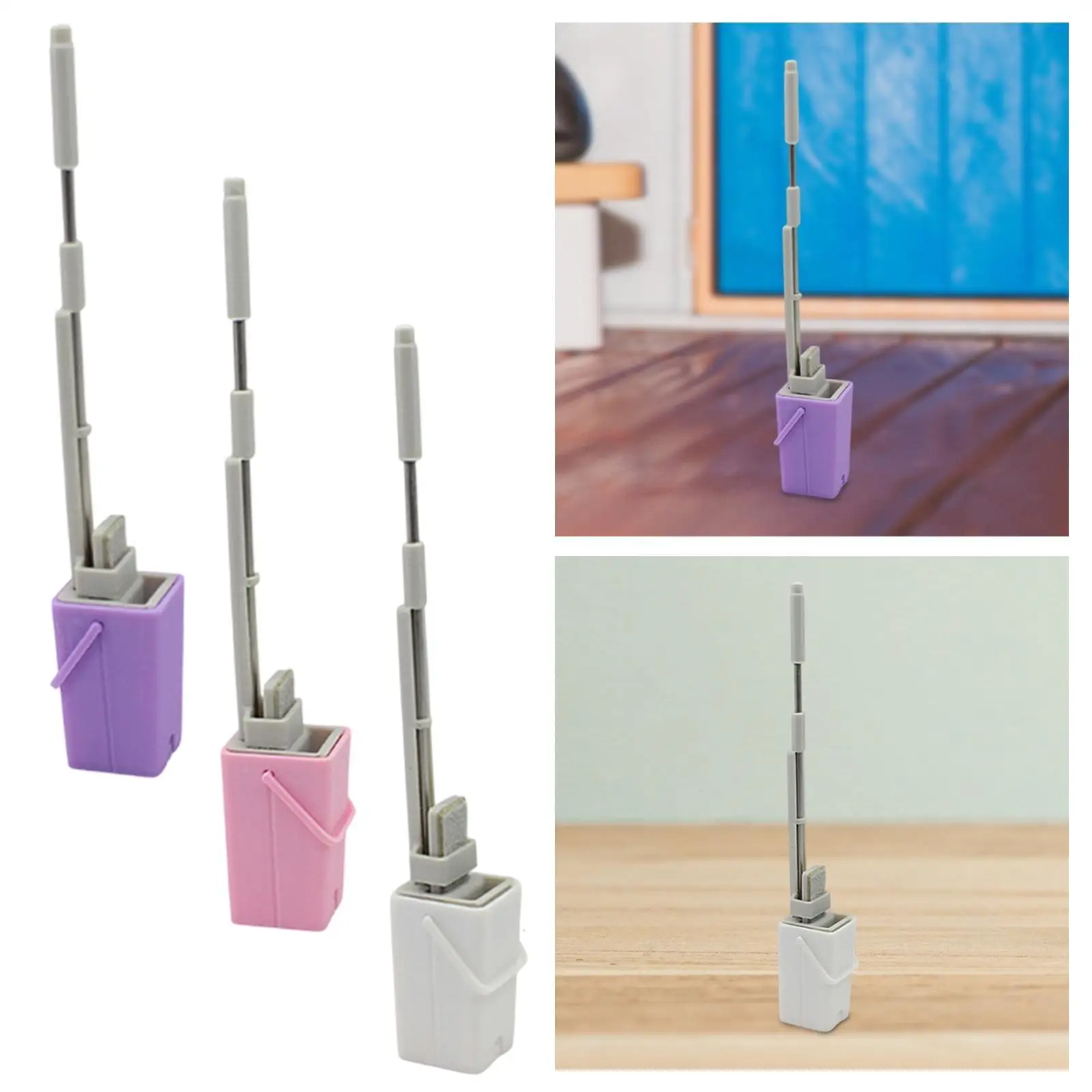 Small Mop Pretend Play Compact Mini Mop for Preschool Gift Age 3-6 Years Old