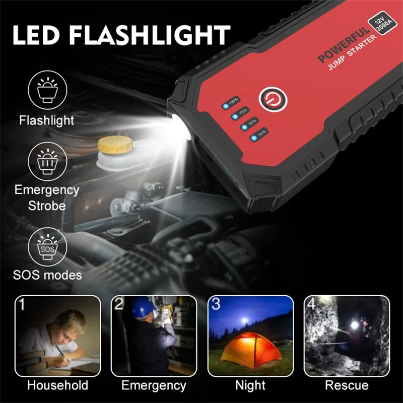 S901 20000mAh Jump Starter 12V Portable Power Bank External Battery 2000A Starting Device Car Battery Starter Booster