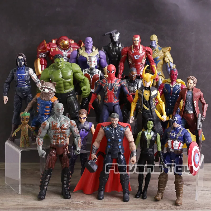 20pcs Avengers set Black Panther Ant-man iron man 7‘‘ PVC Action Figure NEW!! 