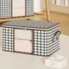Visible Large Capacity Storage Box Portable Household Clothes Organizer With Handles Foldable Dustproof Quilt Zipper Container 2