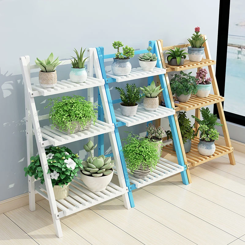 

Solid Wood Folding Planter Balcony Living Room Succulent Planter Indoor Multilayer Planter Pot Plant Storage Rack Plant Holder