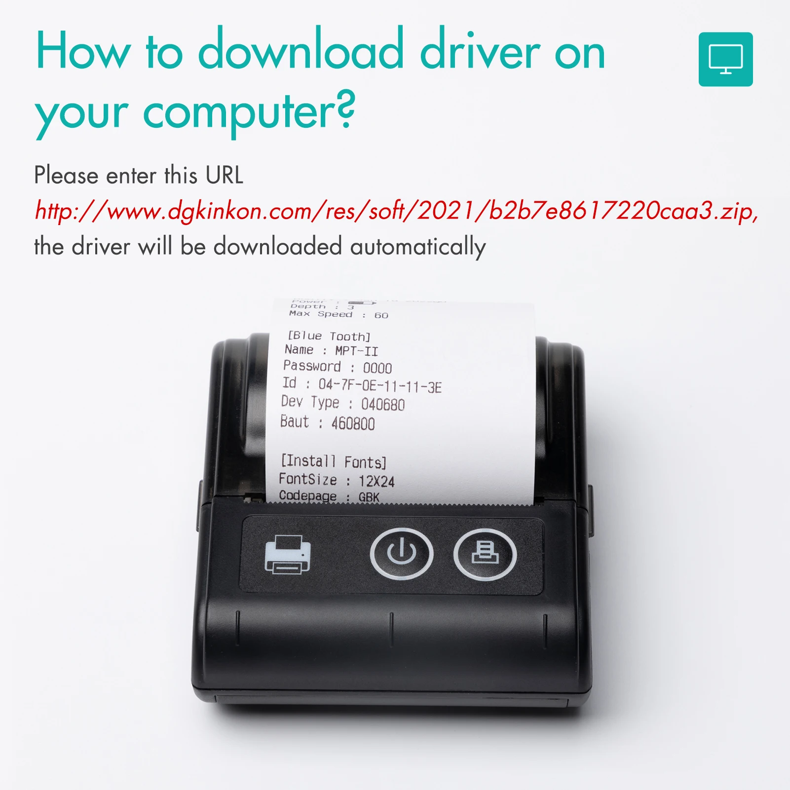 【Sale】Portable Mini Thermal Receipt Printer USB & BT Connection 2 inches 57mm Wireless Printer High Speed with 1 Roll Paper