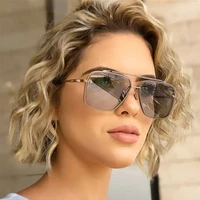 Lunettes de soleil dégradées pour hommes, grandes lunettes de soleil à monture métallique pour femmes 3