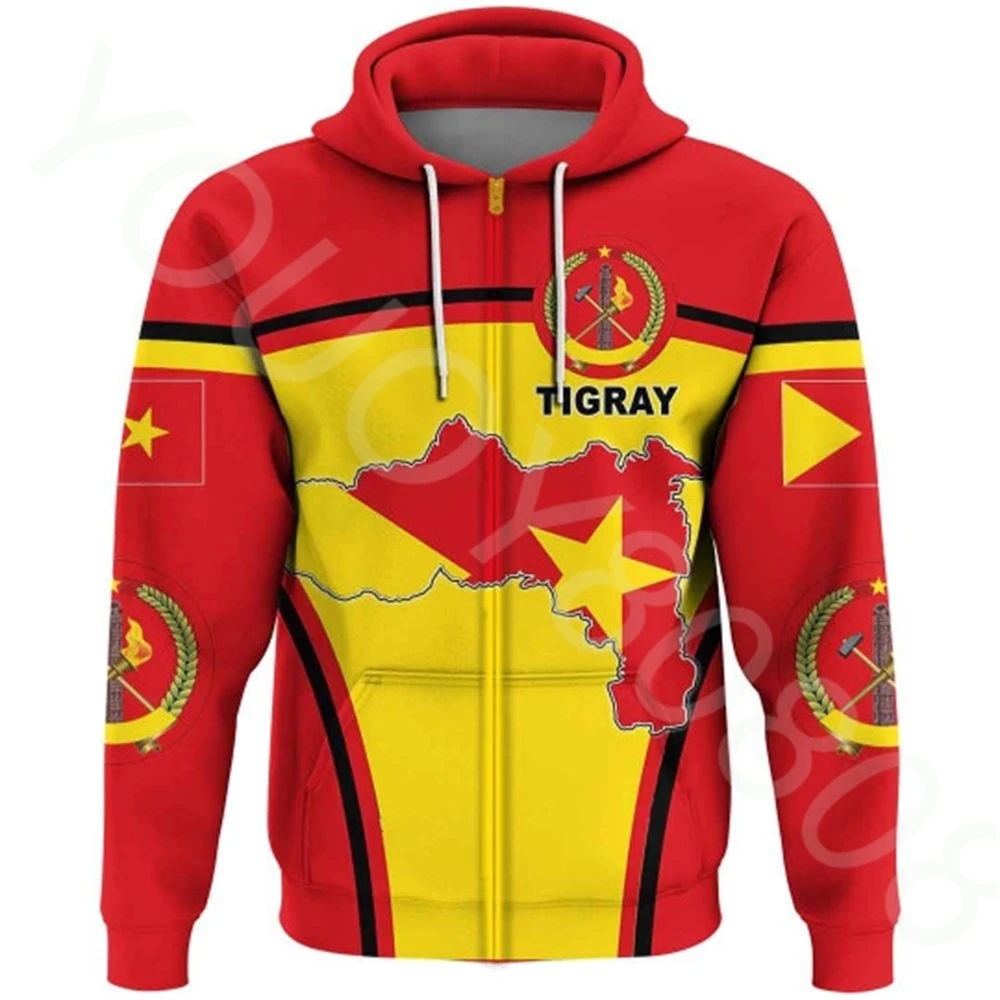 

2022 Fall Winter New Tigre Event Logo African Zone Clothing Men's Zip Hoodie Retro Harajuku Sportswear Clothing