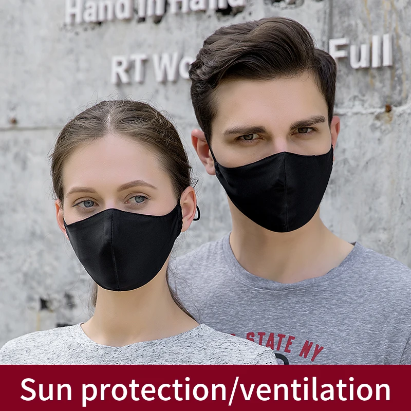 Double Layer Silk Mask Summer Mulberry Silk Sunscreen Anti Ultraviolet Washable Three-Dimensional Breathable Send 2 Filters