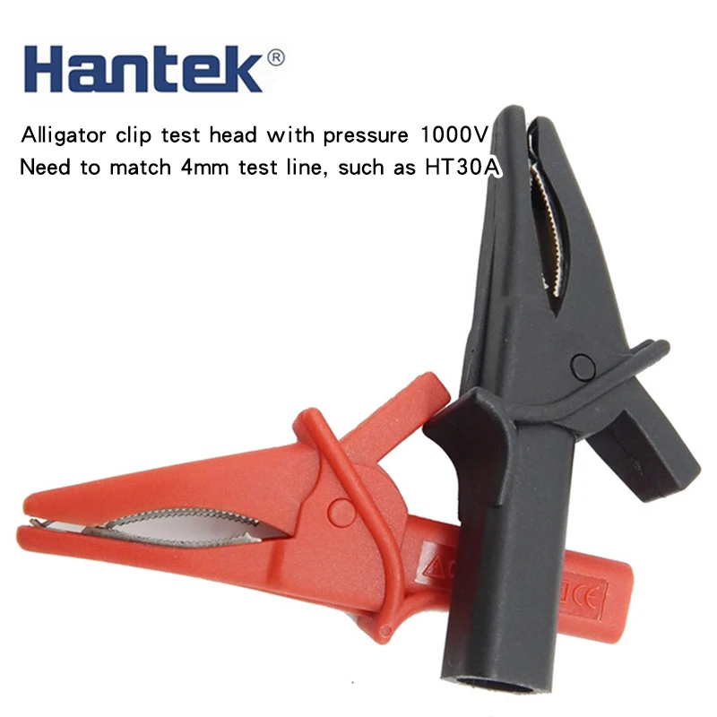 Automotive Oscilloscope Accessories Crocodile Clamp Test Head Red and Black 1 Pair 4mm Tail Plu Hantek HT18A