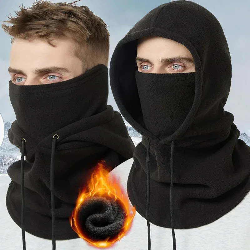 Balaclava Hat Thicken Polar Fleece Hat Men Women Winter Outdoor Skiing Windproof Cold-proof Caps Neck Protection Balaclava Warm Masked Caps