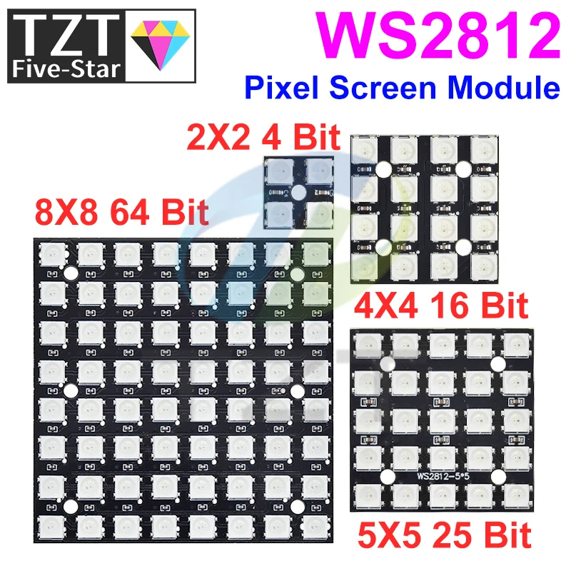 NEUE WS2812 LED 5050 RGB 8x8 LED Matrix für Arduino Marke WS2812B 8*8 4 16 25 64-Bit Voll Farbe 5050 RGB LED Lampe Panel Licht